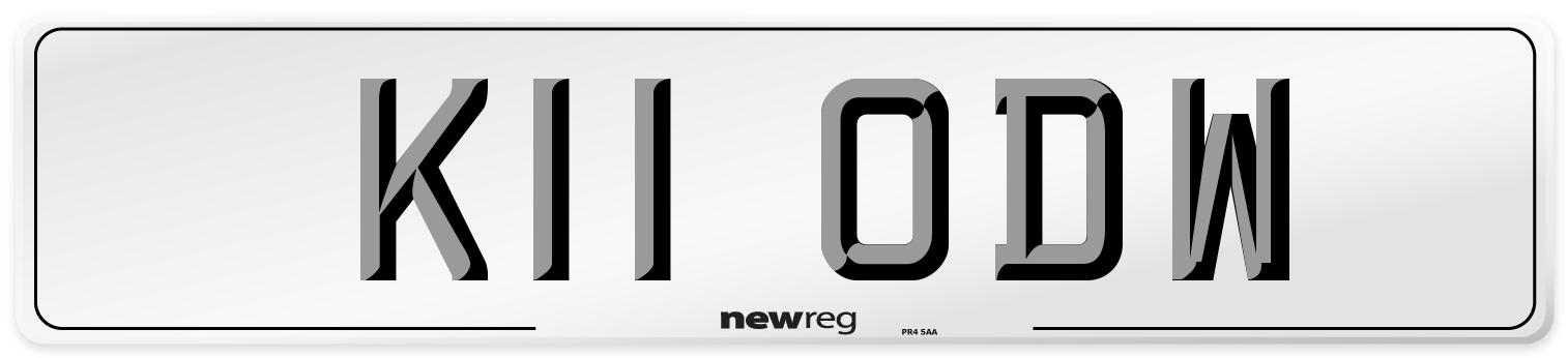 K11 ODW Number Plate from New Reg
